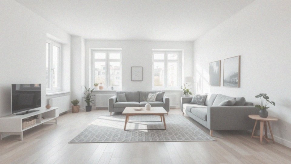 Jaką kolorystykę ma białe i szare wnętrze mieszkania 48m2?